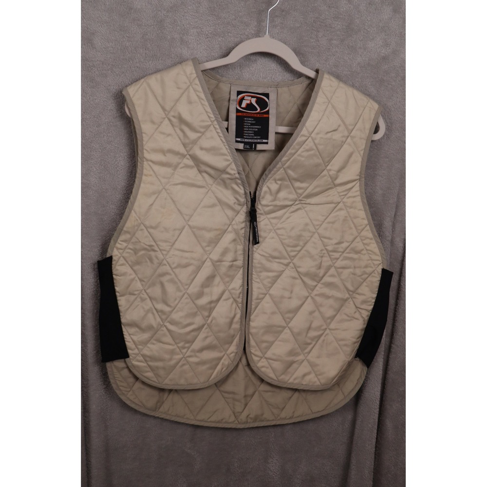 Fieldsheer Mens 2XL Tan Diamond Motorcycle Cooling Quilted Full Zip Liner Vest